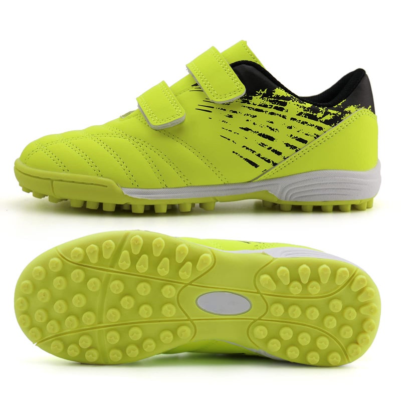 brooman Kids Comfortable Turf Soccer Shoes Athletic Football Shoes (12,Lime) - Image 4